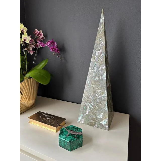 1980s Tessellated Mother of Pearl Obelisk For Sale In Los Angeles - Image 6 of 11