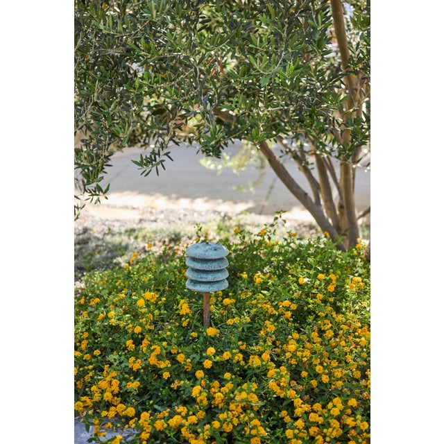 Metal 'Gibson' Verdigris Patinated Outdoor Bollard Light by Gary Gibson For Sale - Image 7 of 12