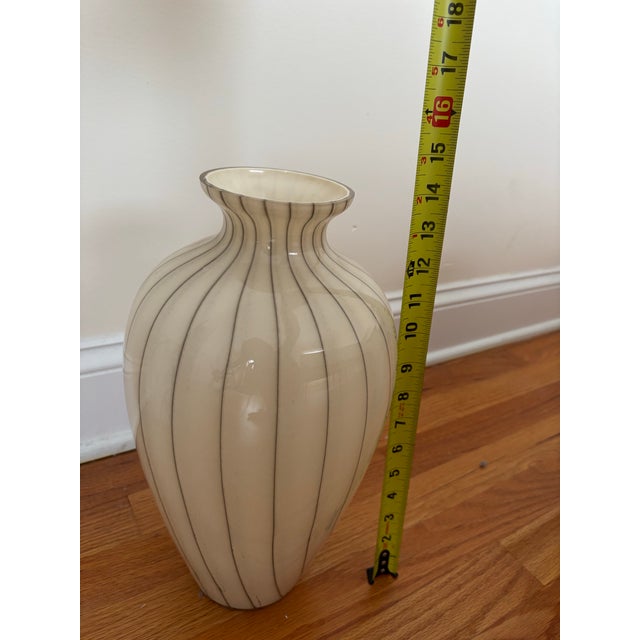 Mid-Century Modern Giant Striped Glass Baluster Vase For Sale - Image 4 of 8