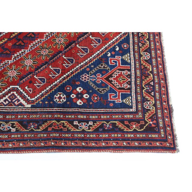 Textile 1920s Antique Persian Vivid Color Shiraz Rug For Sale - Image 7 of 12