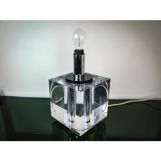 Acrylic Table Lamp by Felice Antonio Botta, Italy, 1970s For Sale - Image 6 of 14