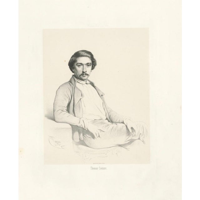 Le Gout-Gérard, Portrait of Thomas Couture, 19th Century, Lithograph For Sale - Image 6 of 10