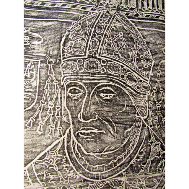 Paper St. Michael, Bernkastel-Kues, Mosel River Germany 1967 Church Floor Rubbing For Sale - Image 7 of 9