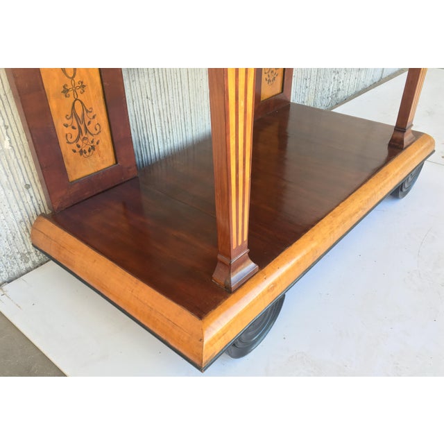 1830s French Empire Marquetry Console Table in Rosewood and Maple For Sale - Image 10 of 13