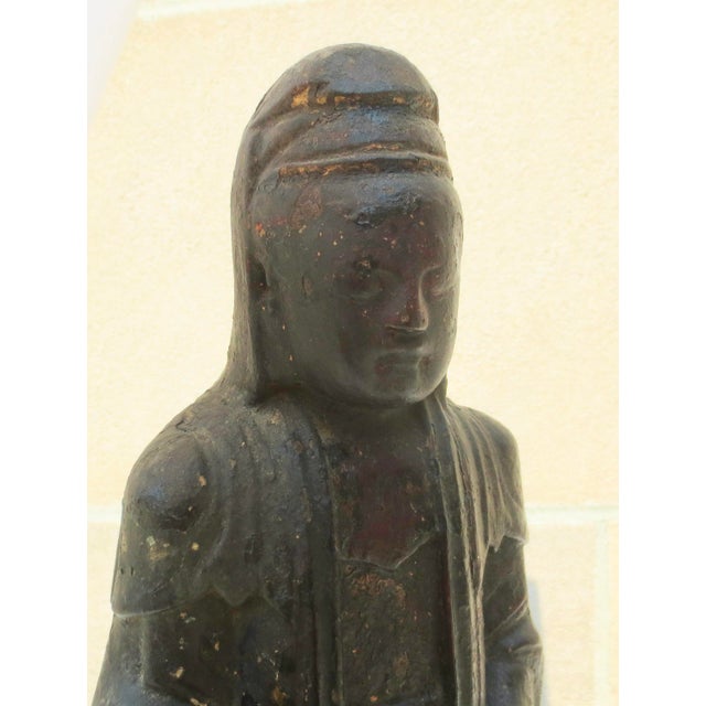 Chinese Antique Chinese Wooden Kuan Yin Figure For Sale - Image 3 of 12