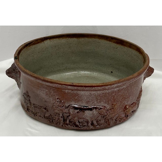 Very Rare Antique English Brown Salt Glaze Stoneware Game Pie Dish - "Terrine" - Circa 18th Century For Sale - Image 16 of 18