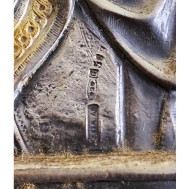 Orthodox Icon in Wood and Silver, 1800s For Sale - Image 4 of 6