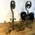 Early 20th Century Large Antique Scrollwork Wrought Iron Andirons- Set of 2 For Sale - Image 5 of 6