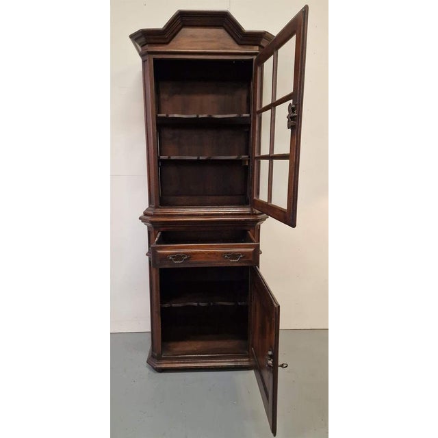 Oak Bookcase with Display For Sale - Image 4 of 8