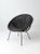 Mid Century Black Wicker Saucer Chair For Sale - Image 4 of 8