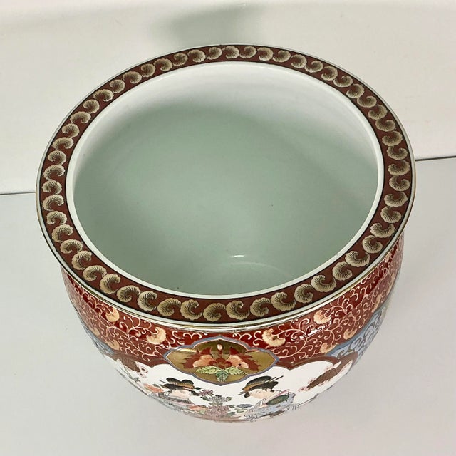 Mid-Century Asian Chinoiserie Hollywood Regency Fish Bowl Planter For Sale - Image 4 of 15