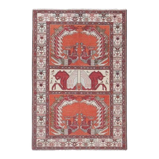 Soumac Kilim Pictorial Animals Rug 4'1'' X 6'1'' For Sale