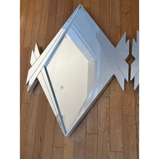 1980s 1980s Art Deco Revival Diamond Shape Beveled Mirror - a Pair For Sale - Image 5 of 10