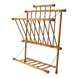 Antique Stick and Ball Wall Hanging Magazine Rack For Sale