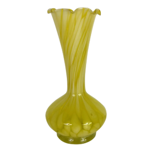 Murano Glass Yellow Swirl Vase