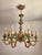 Vintage Louis XV Silvered Gold-Plated Leaf Carved Wood Eight Light Chandelier with Floral Motifs, Italy, 1920s, Set of 2 For Sale - Image 12 of 18