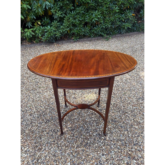 Antique Mahogany Oval Pembroke Table, 1860 For Sale - Image 10 of 11