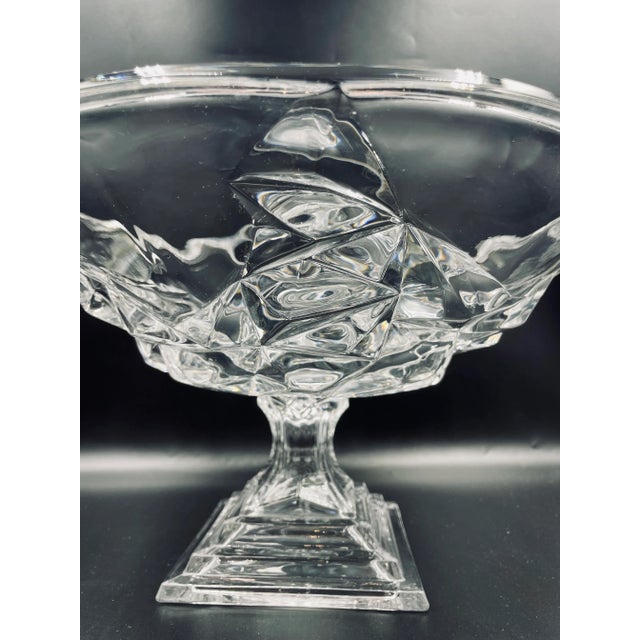 Vintage "Rock Cut" Crystal Centerpiece Bowl For Sale - Image 10 of 13
