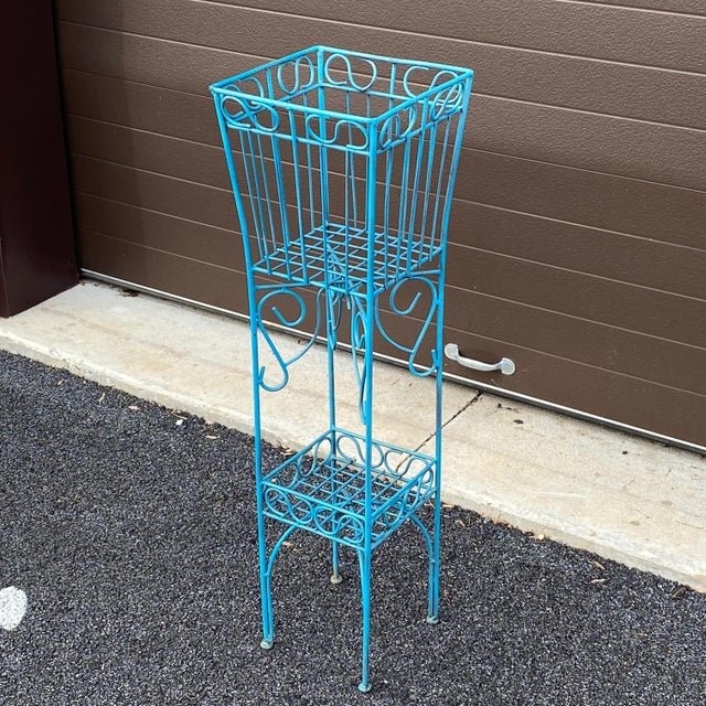 Mid-Century Modern Wrought Iron Plant Stand For Sale - Image 3 of 13