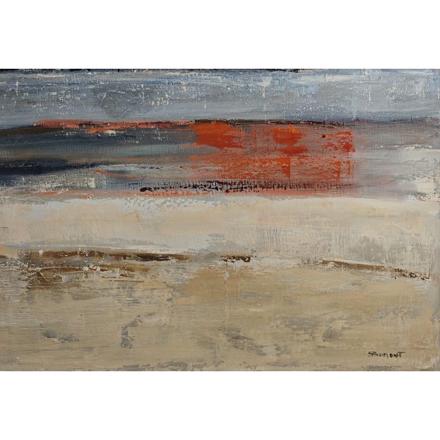 Between Horizons Is an Original Contemporary Abstract Landscape Painted in Oil on Canvas by French Artist Sophie Dumont. For Sale - Image 6 of 9