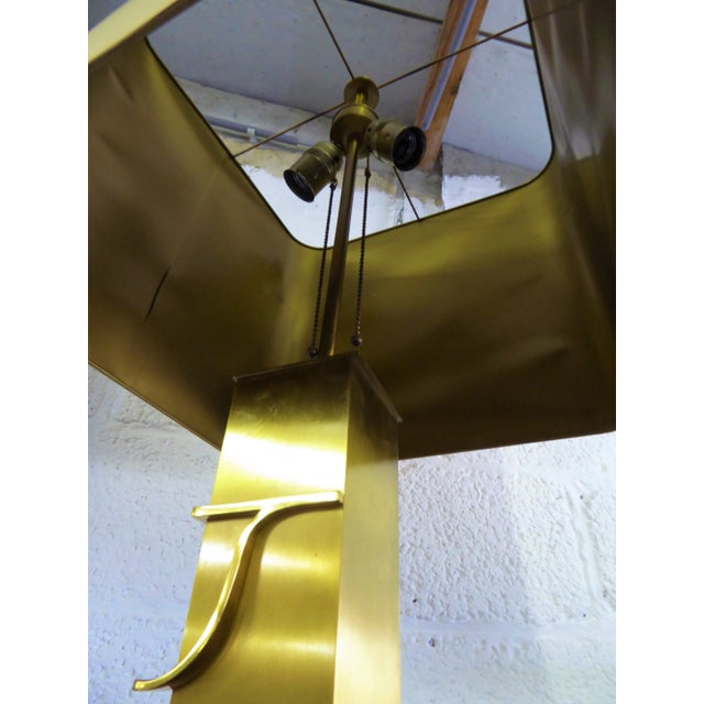 Mid-Century Modern Large Gilded Table Lamp from Deknudt, Belgium, 1970s For Sale - Image 3 of 8