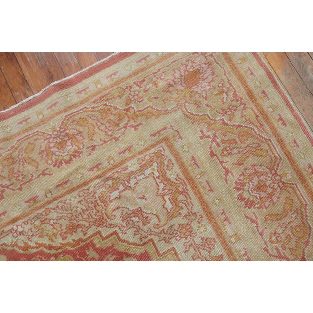 Traditional Antique Zabihi Collection Turkish Sivas soft Red Gold Rug - 7'2" x 9'8" For Sale - Image 3 of 11