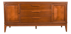 Mid Century Walnut Credenza Dresser Bassett