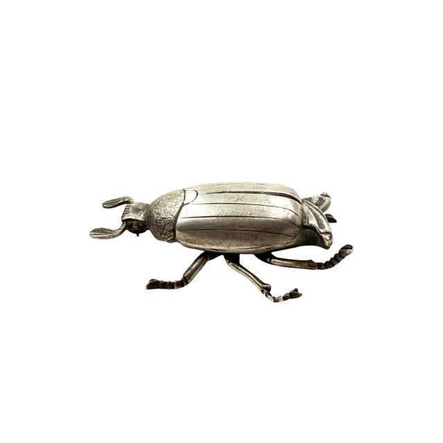 Metal Silver Insect Shaped Ashtray / Box, France 1950s For Sale - Image 7 of 11