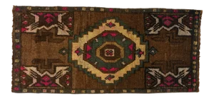 1960s Vintage Turkish Tribal Miniature Rug - 1′6″ × 3′2″