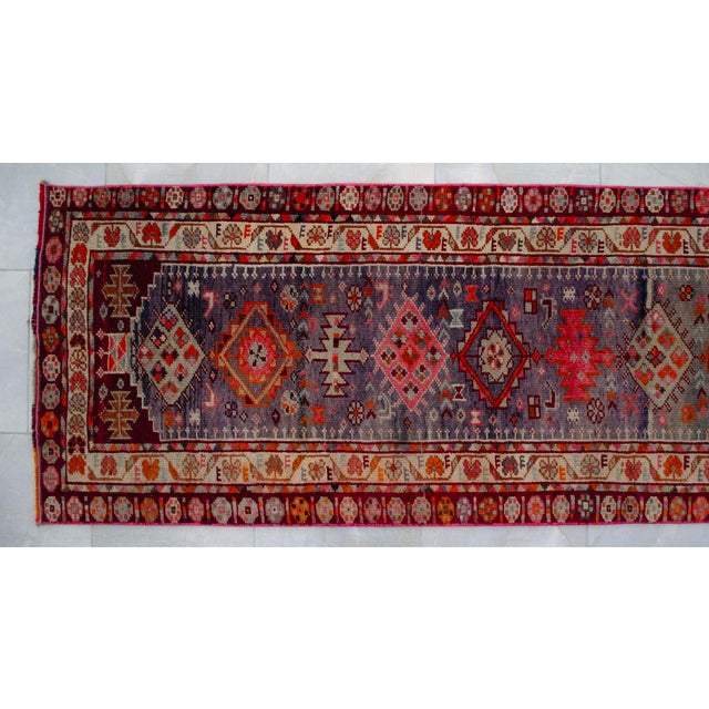 1960s Kurdish Extra Long Runner Herki Hand-Knotted Distressed Rug For Sale - Image 11 of 18