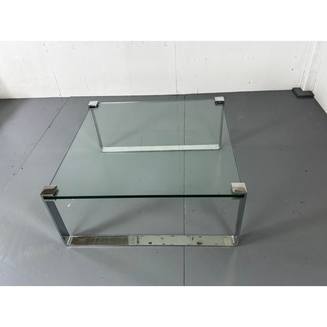 Modernist Chrome Steel and Glass Coffee Table by Ronald Schmitt for Draenert, 1970s For Sale - Image 11 of 12