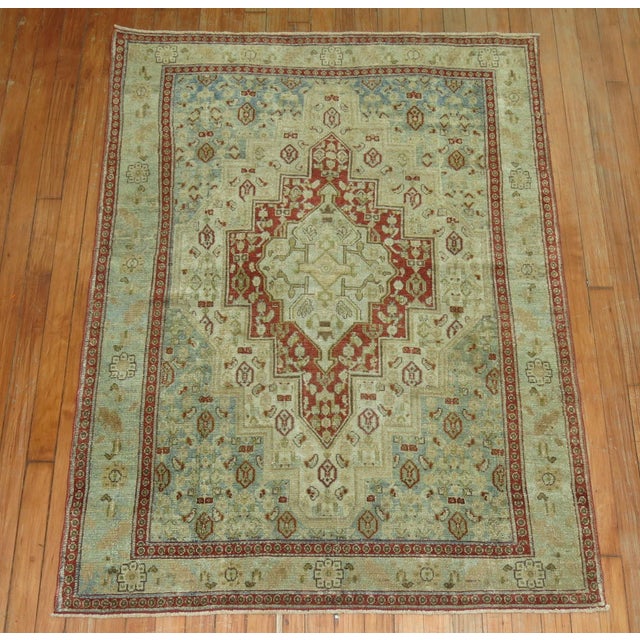 Early 20th Century Antique Zabihi Collection Persian Senneh Scatter Rug - 3'6" x 4'10" For Sale - Image 5 of 6