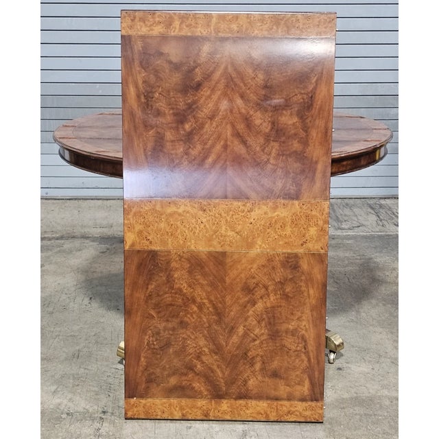 Theodore Alexander Regency Style Flame Mahogany Round Expanding Dining Table For Sale - Image 11 of 13