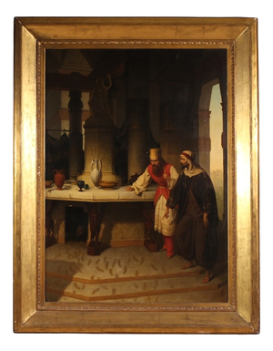 Carlo De Notaris, The Prophet Daniel Reveals the Deceit of the Priests of Baal to Cyrus, 1880, Oil on Canvas
