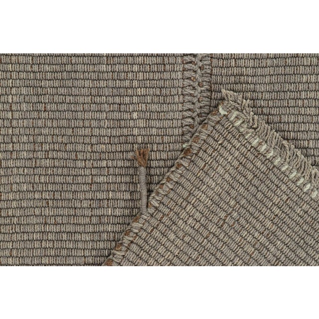 Textile 2010s Rug & Kilim’s Contemporary Kilim Rug in Gray With Sky Blue and Brown Accents For Sale - Image 7 of 8