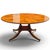 72" English Regency Revival Figured Elm Sunburst Center Pedestal Dining Table on Brass Casters For Sale - Image 16 of 16
