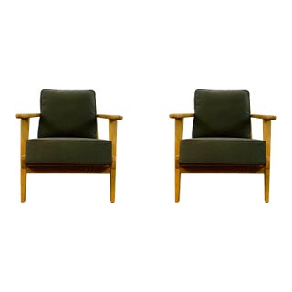 Mod Green Cotton Adirondack Lounge Chairs Pair For Sale