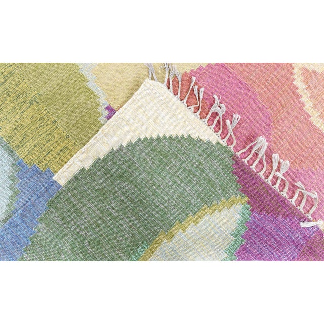 Mid-Century Scandinavian Abstract Lavender Flatweave Rug By Ingegerd Silow For Sale - Image 9 of 11