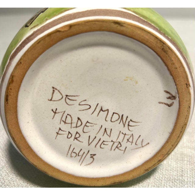 MCM Italian DeSimone for Vietri Hand Painted Boy With Kite Vase Cachepot For Sale In Naples, FL - Image 6 of 6