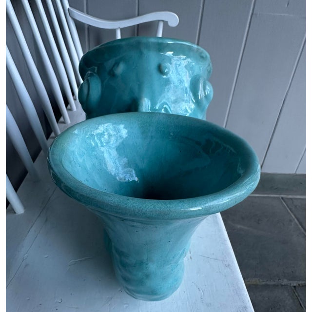 Ceramic Turquoise Glazed Pottery Koi Fish Planter Gladding, McBean For Sale - Image 7 of 11