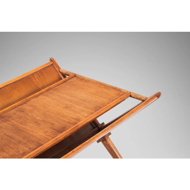 Brown Mid Century Modern Magazine Side Table by T.H. Robsjohn Gibbings for Widdicomb, USA, circa 1960's For Sale - Image 8 of 13