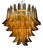 Vintage Murano Chandelier with Handmade Amber Petal-Shaped Glass, 1970s For Sale