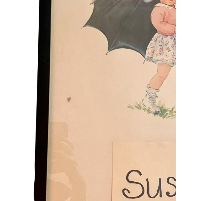 Vintage Framed Children’s Storybook Prints – Pair of Whimsical Nursery Illustrations For Sale - Image 4 of 14