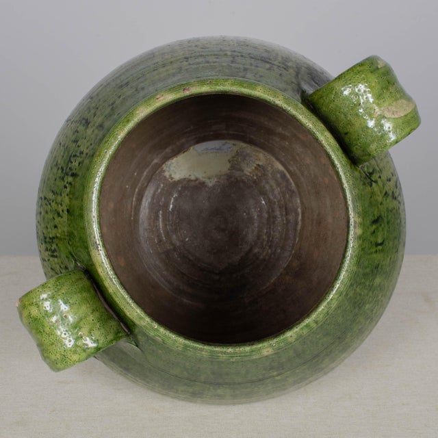 Portuguese Green Glazed Earthenware Lidded Jar For Sale - Image 10 of 13