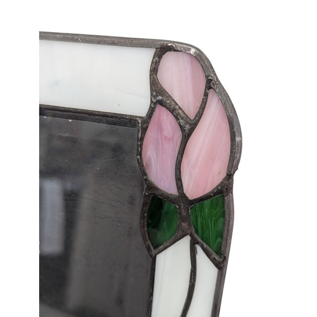 Vintage Stained Glass Rose Picture Frame For Sale In Charlotte - Image 6 of 8