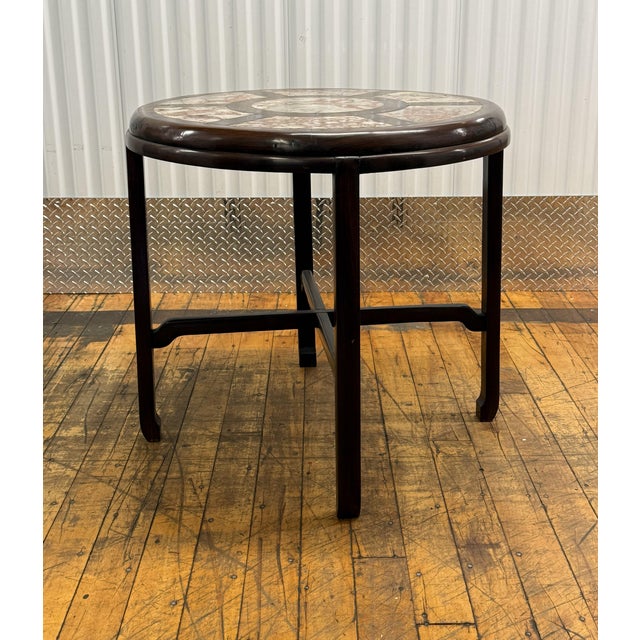 Early 20th Century Old Shanghai Style Hongmu and Marble Round Table For Sale In New York - Image 6 of 6