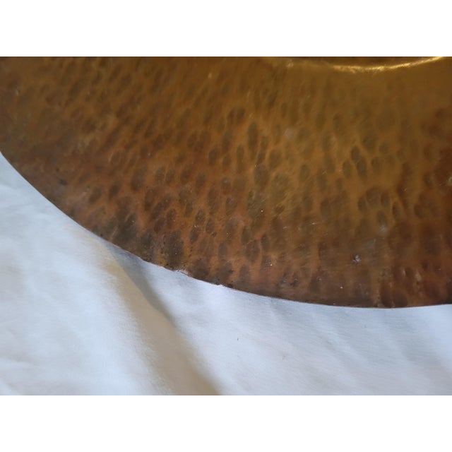 Art Nouveau Arts and Crafts Hammered Copper Plate/Charger For Sale - Image 3 of 6