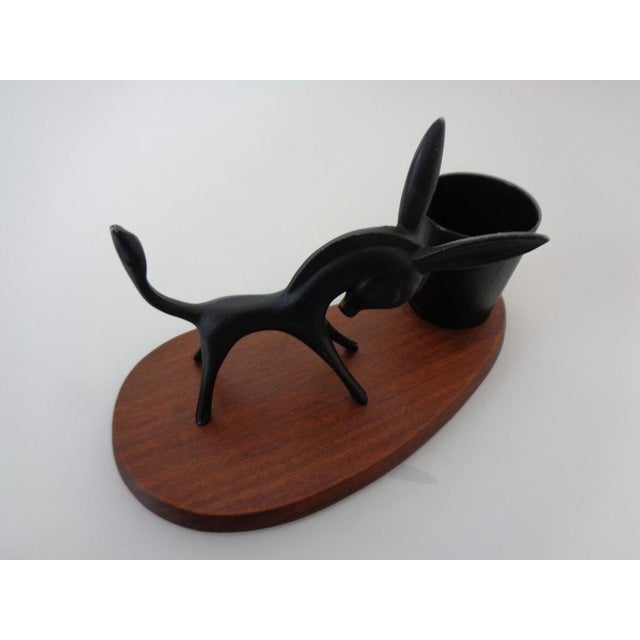 Metal and Teak Donkey Toothpick Holder, Germany, 1960s For Sale - Image 13 of 18