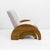 Cream Set of Lounge Chair and Ottoman in Curved Wood and Ivory Bouclé, 1960 For Sale - Image 8 of 10