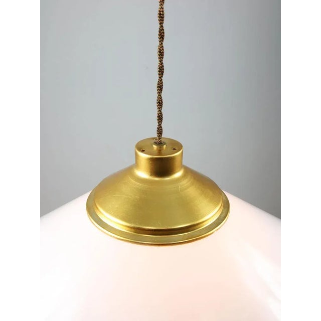 White Italian Space Age White Acrylic Glass Saucer Pendant Lamp, 1970s For Sale - Image 8 of 12